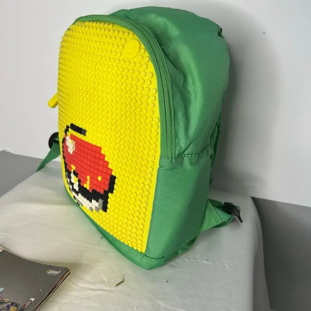 Upixel Pixel Backpack Green Yellow Pokeball Design Buildable Silicone Panel 12